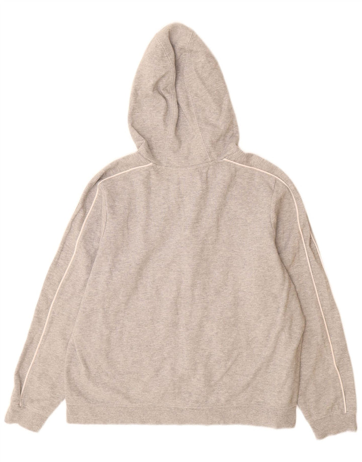 NIKE Pull à capuche zippé pour femme UK 16 Grand coton gris