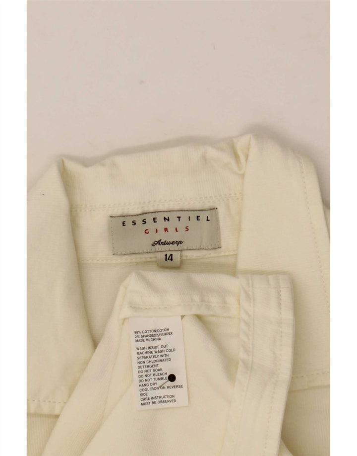Essential Veste Blazer 3 Boutons Fille 13-14 ans Blanc Cassé Coton