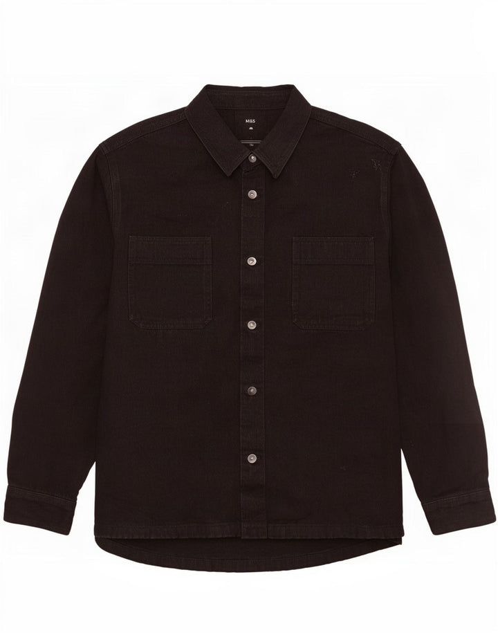 Marks & Spencer Chemise en jean pour homme 3XL Noir Coton