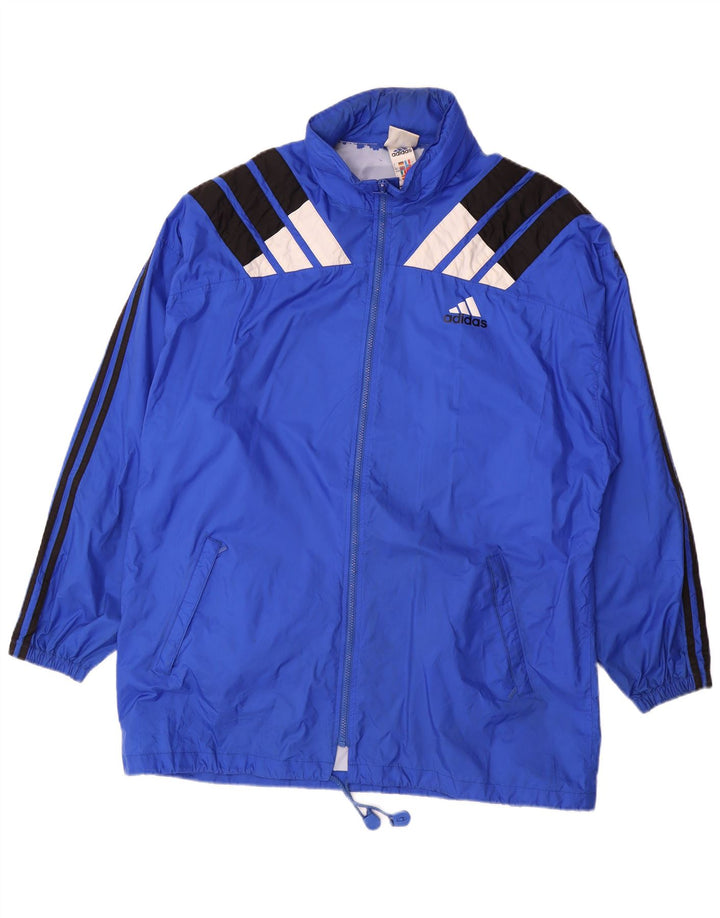 Adidas Veste de pluie pour homme UK 44/46 Large Bleu Colorblock Polyamide