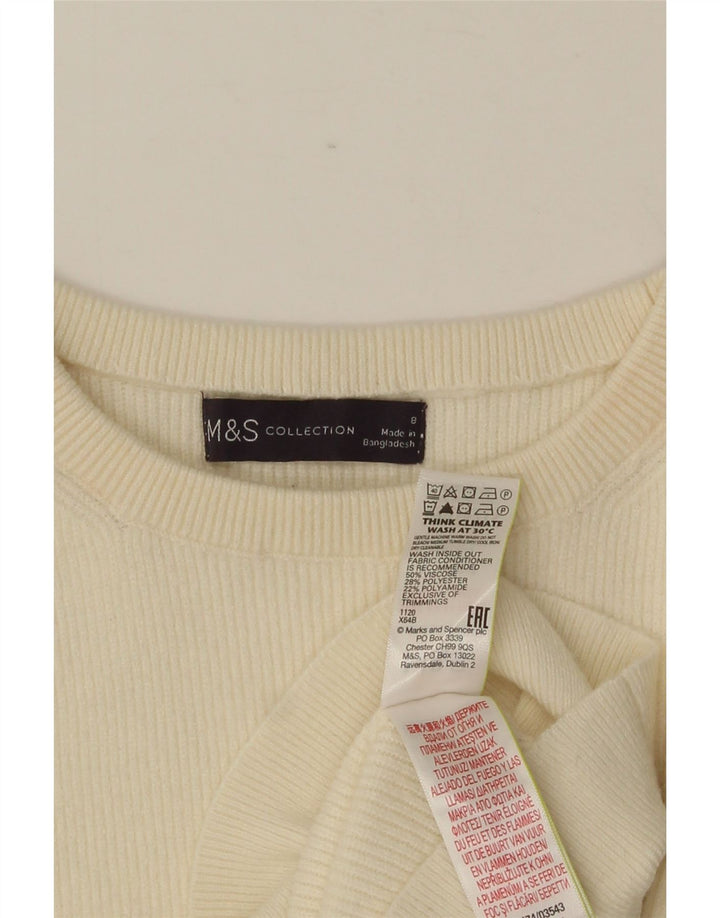 MARKS & SPENCER Pull à col rond pour femme UK 8 Small Beige