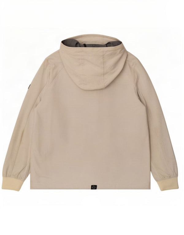 Superdry Veste de pluie à capuche pour femme UK 12 Medium Blanc Polyester