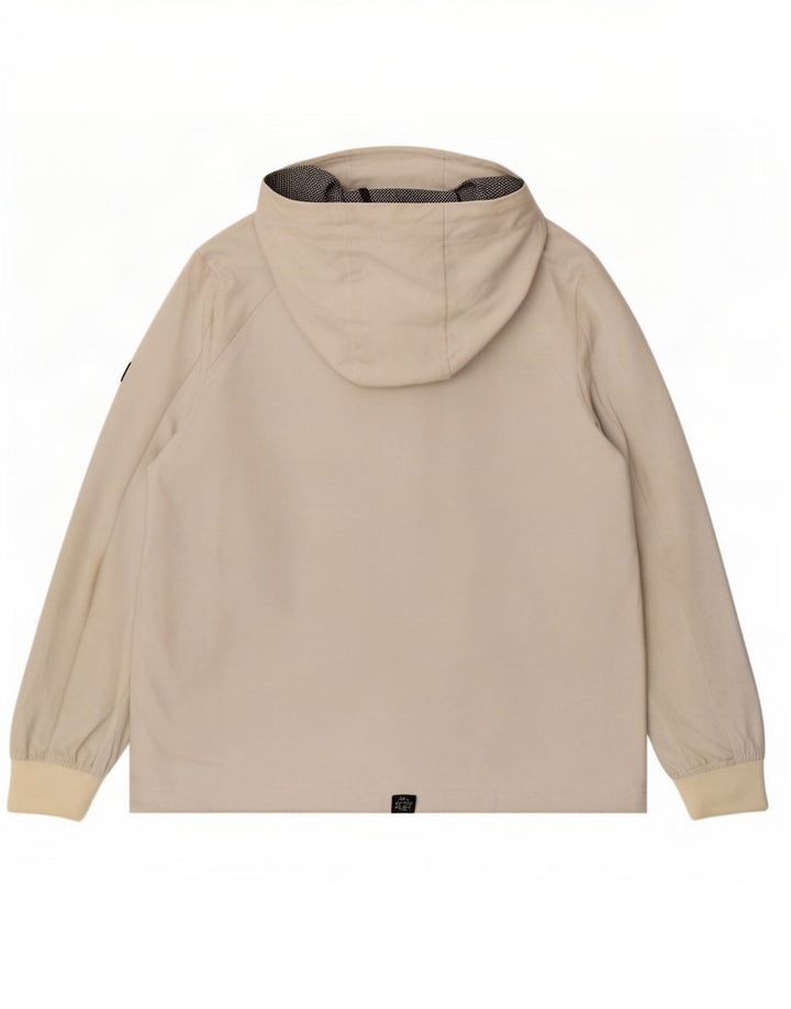Superdry Veste de pluie à capuche pour femme UK 12 Medium Blanc Polyester