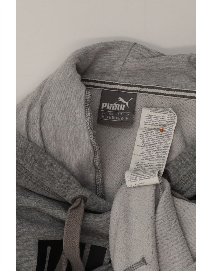 PUMA Pull à Capuche Graphique Homme Gris Moyen Coton