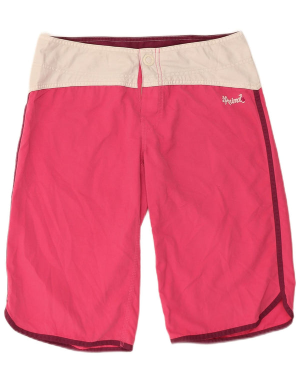Animal Short Chino Femme UK 10 Petit W30 Rose Colorblock Polyester