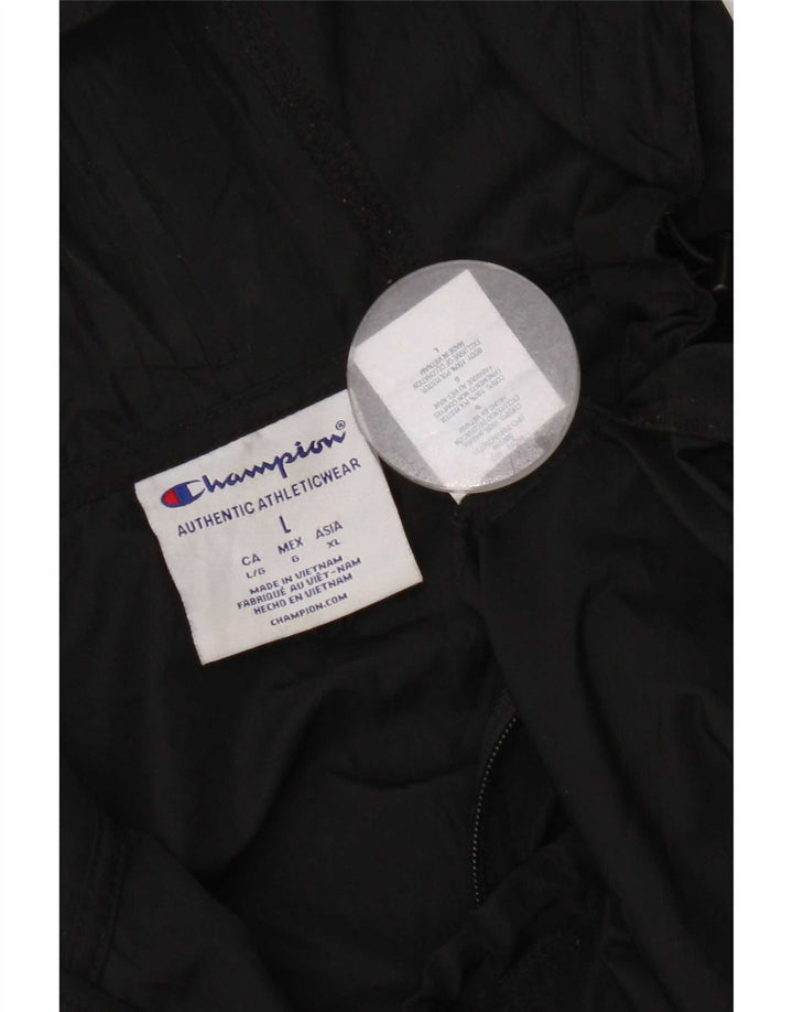 Champion Veste de pluie graphique pour homme UK 40 Large Noir Polyester