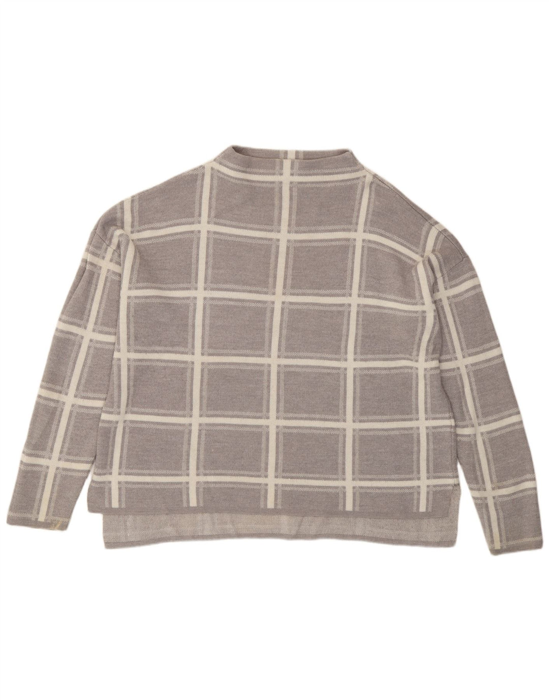 Marks & Spencer Pull à col rond pour femme UK 16 Grand carreaux gris