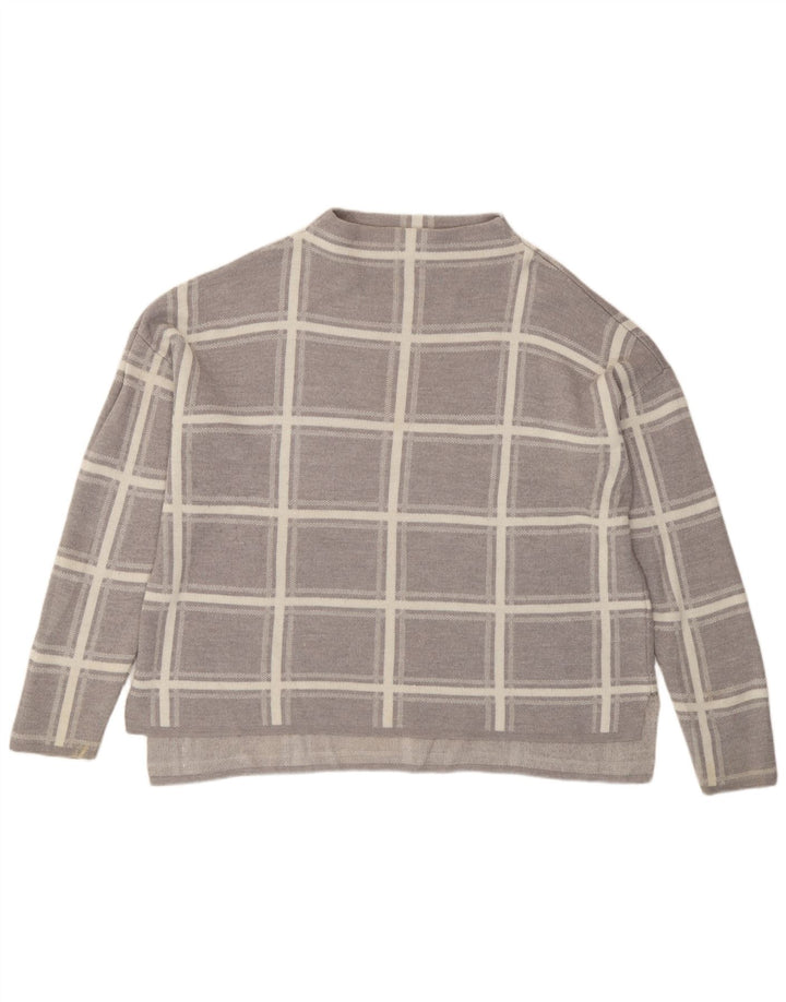 Marks & Spencer Pull à col rond pour femme UK 16 Grand carreaux gris