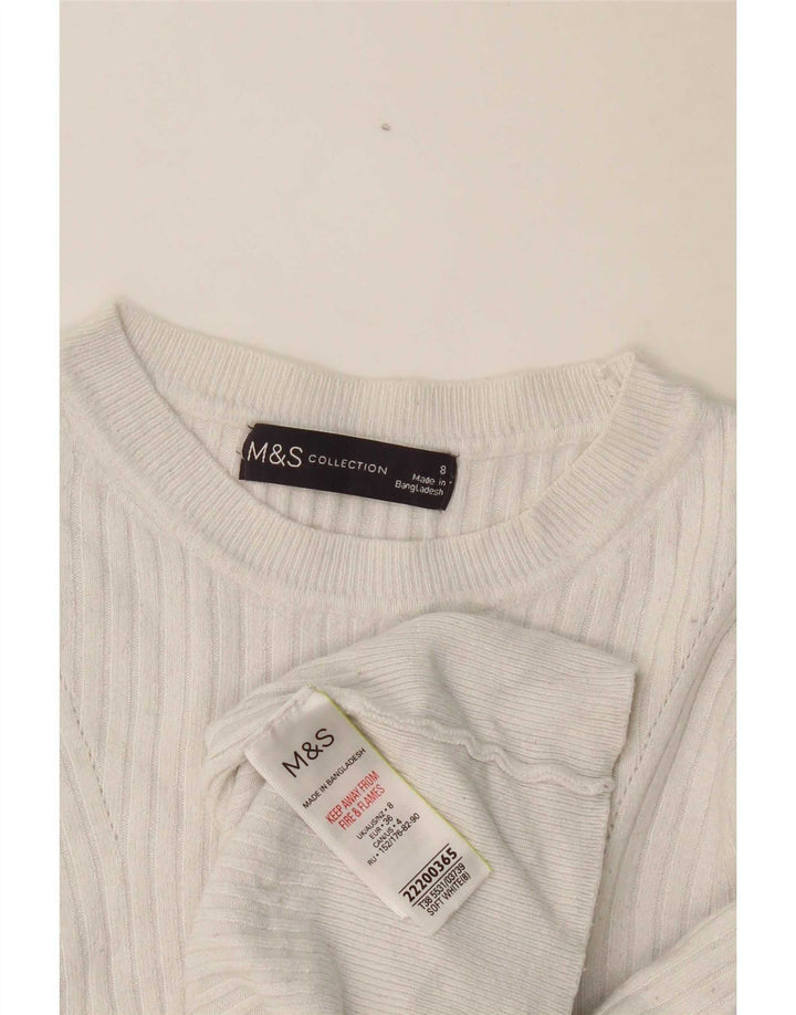 Marks & Spencer Pull col bateau pour femme UK 8 Small Blanc