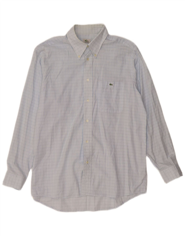 LACOSTE Chemise Homme Taille 41 Grand Bleu Carreaux Coton
