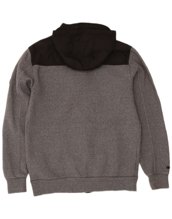 Billabong Pull à capuche zippé pour homme Grand coton color block gris