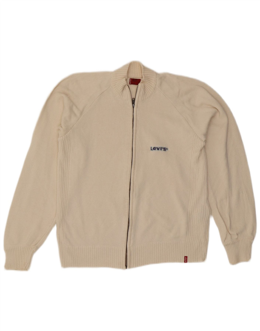 LEVI'S Cardigan surdimensionné pour femme UK 10 Petit coton blanc cassé