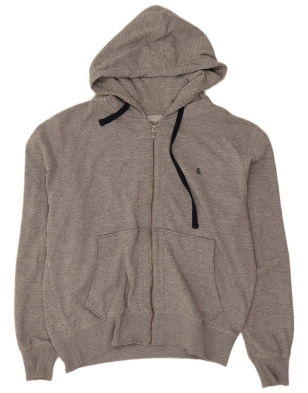 Penguin Pull à capuche zippé pour homme 2XL Gris Polyester