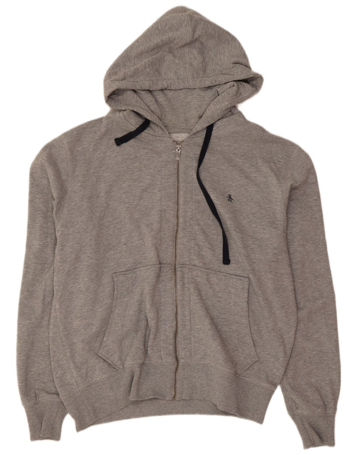 Penguin Pull à capuche zippé pour homme 2XL Gris Polyester