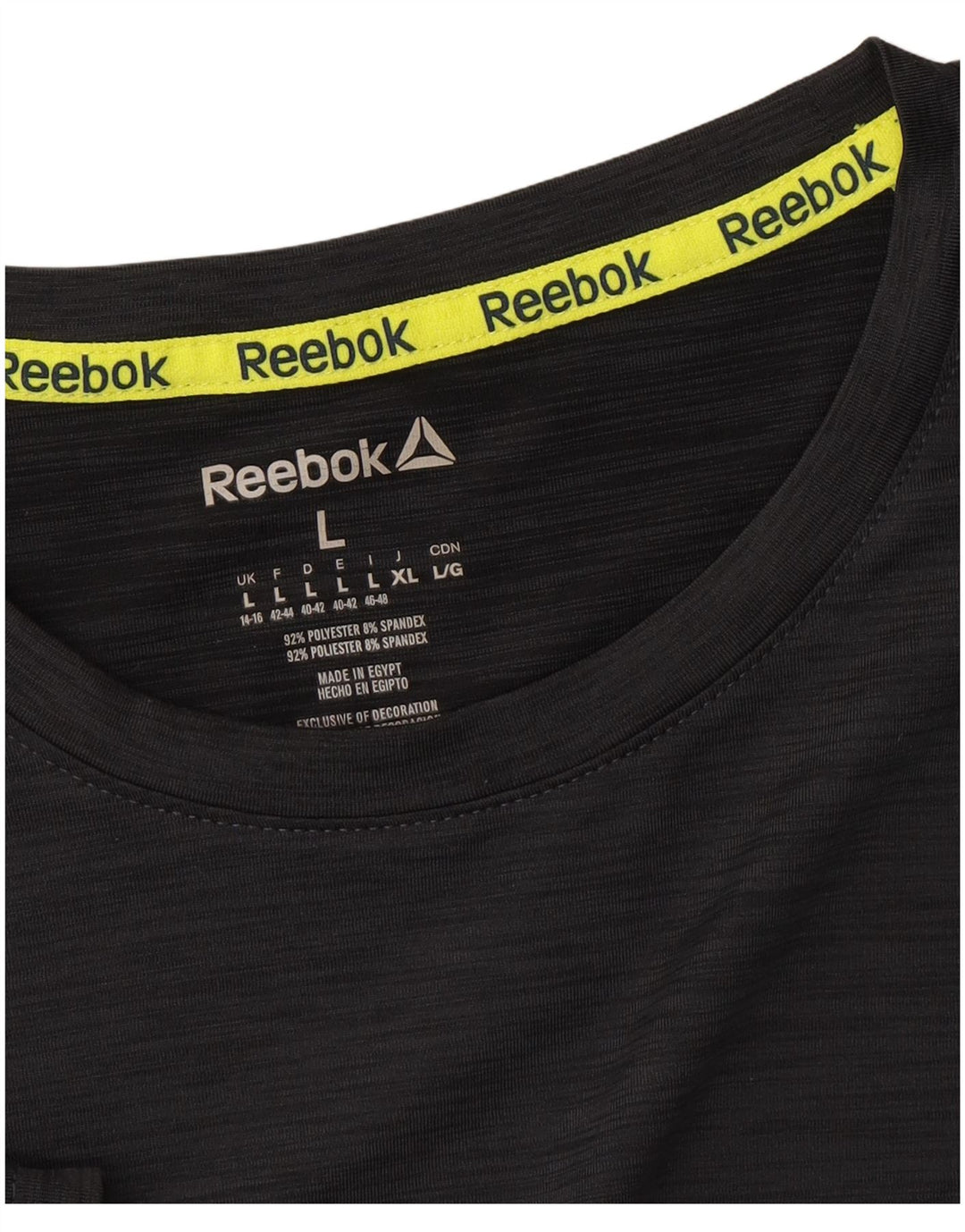 REEBOK Womens T-Shirt Top UK 14/16 Large Grey Polyester