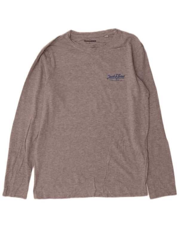 Jack & Jones Haut à manches longues pour hommes en coton moucheté petit gris