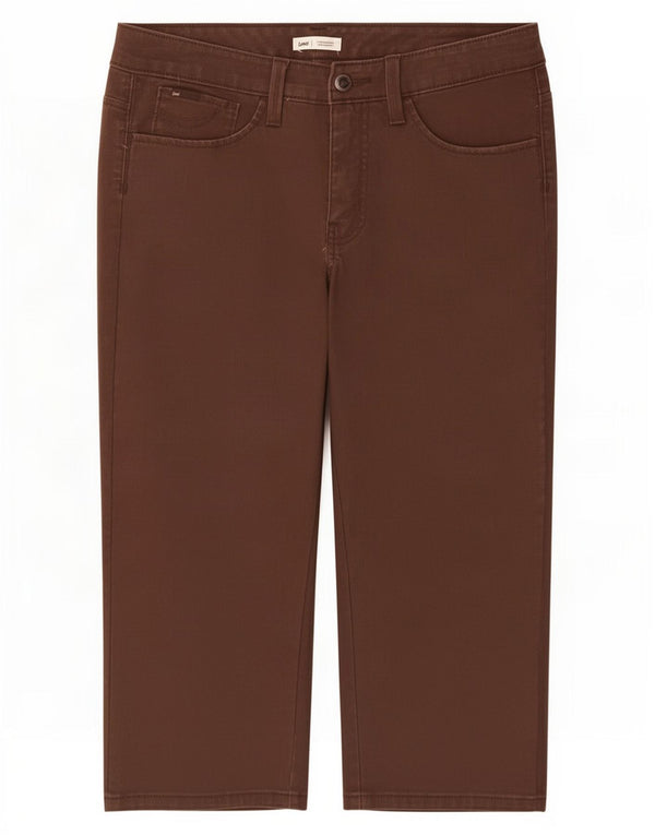 Lee Pantalon Capri Taille Basse Femme US 10 Large W30 L20 Coton Marron