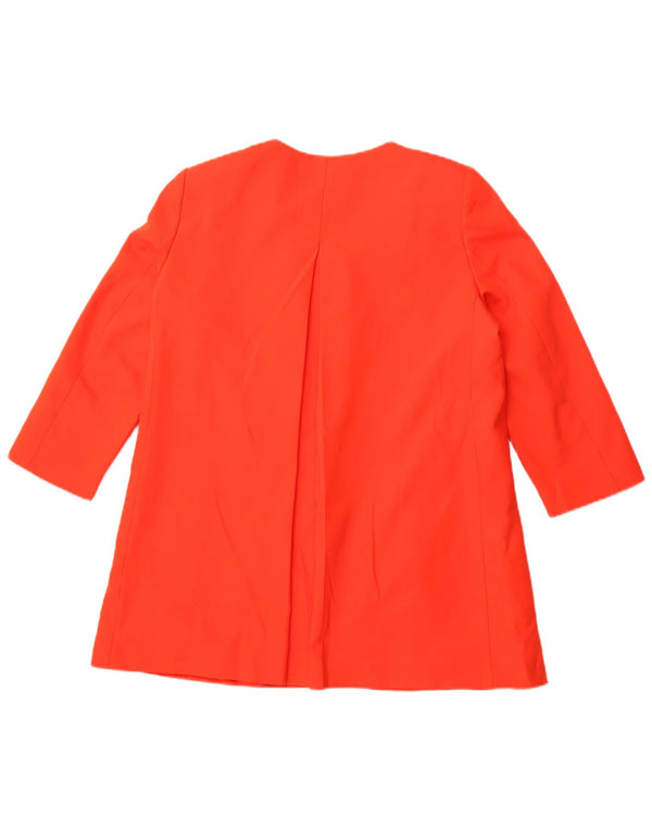 ZARA Veste blazer ouverte à manches 3/4 pour femme UK 14 Large Orange Coton