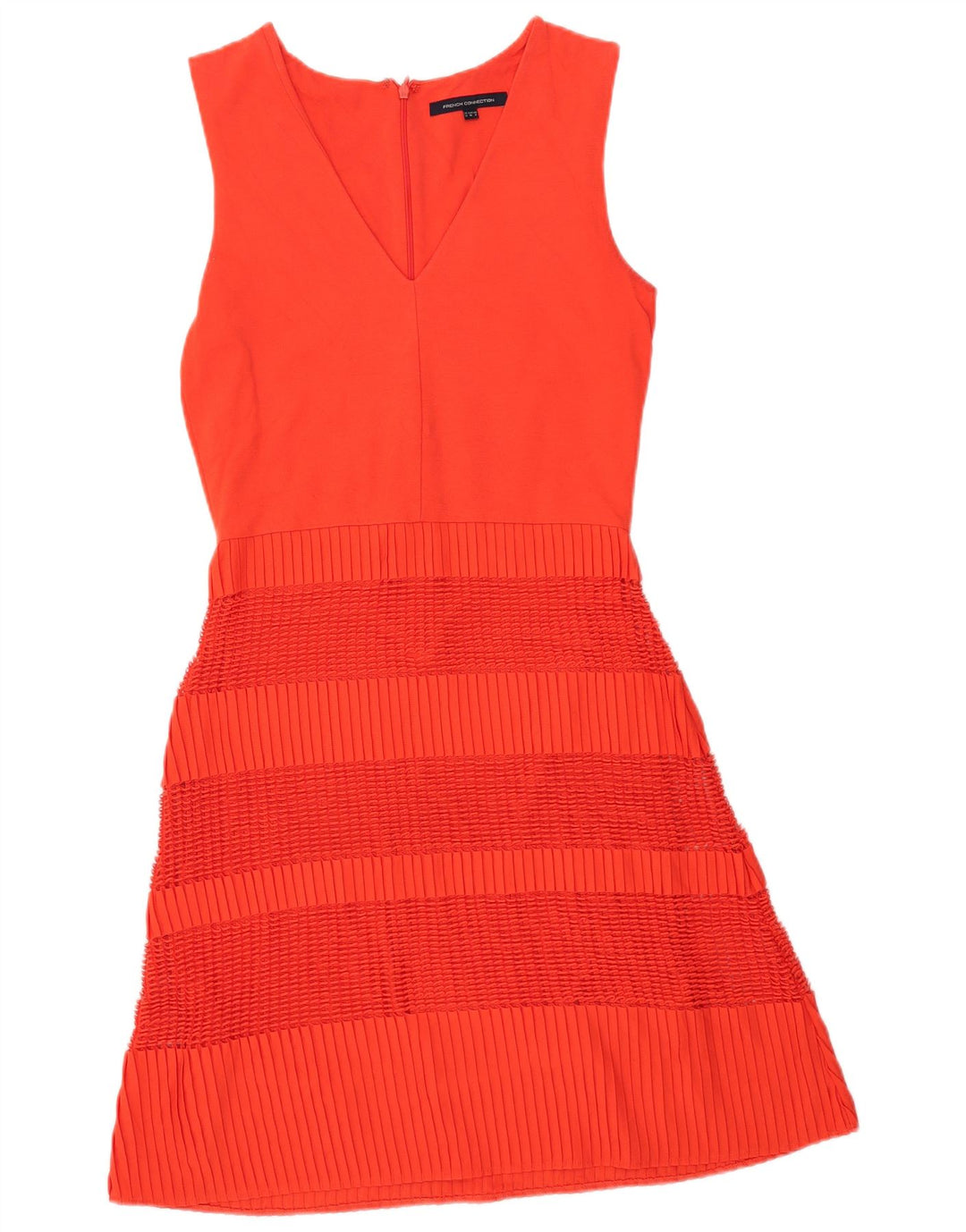 French Connection Robe trapèze sans manches pour femme UK 12 Orange moyen