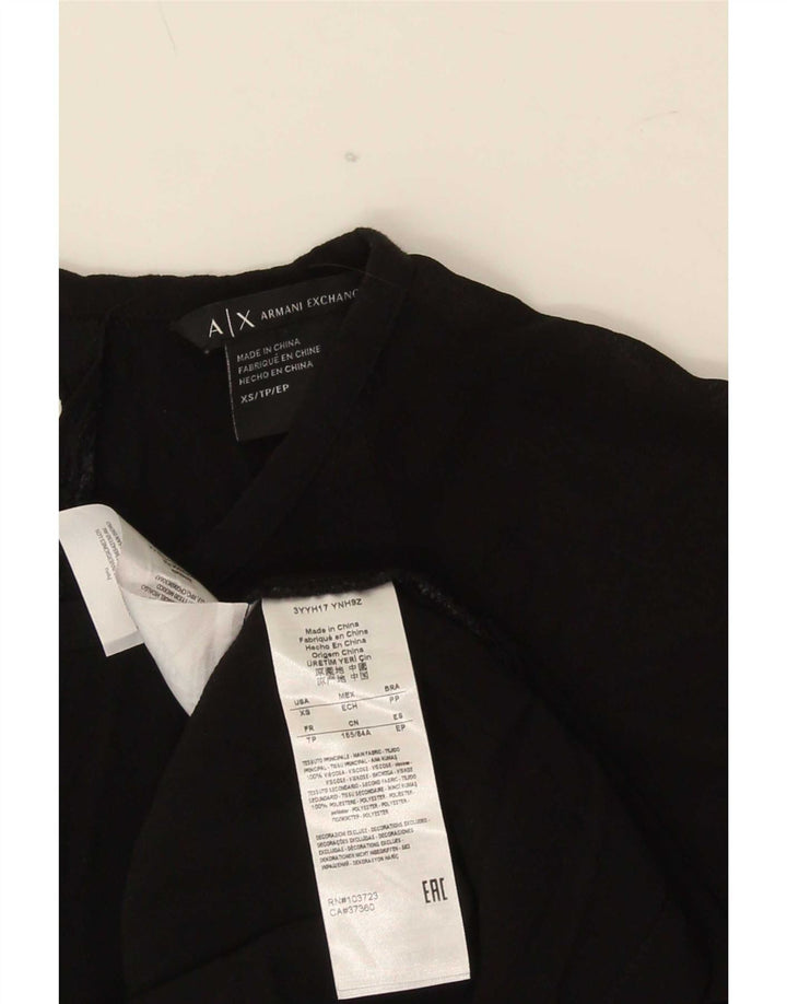 Armani Exchange Chemisier Femme UK 6 XS Noir Viscose