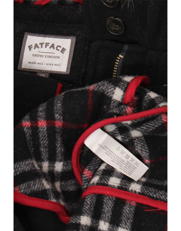 Fat Face Veste de sport à capuche pour femme UK 10 Petite laine bleu marine