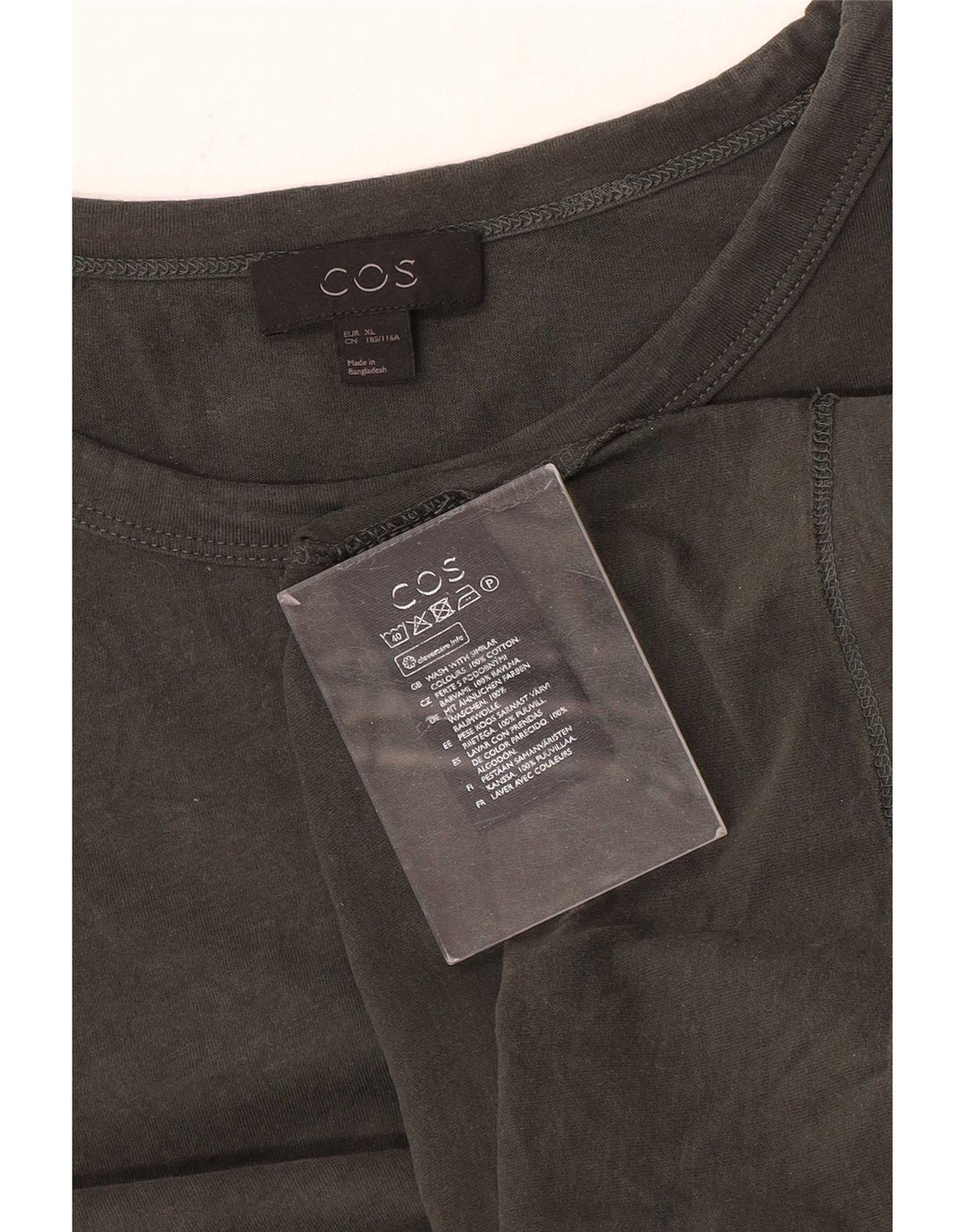 Cos T-Shirt Homme Top XL Gris Coton