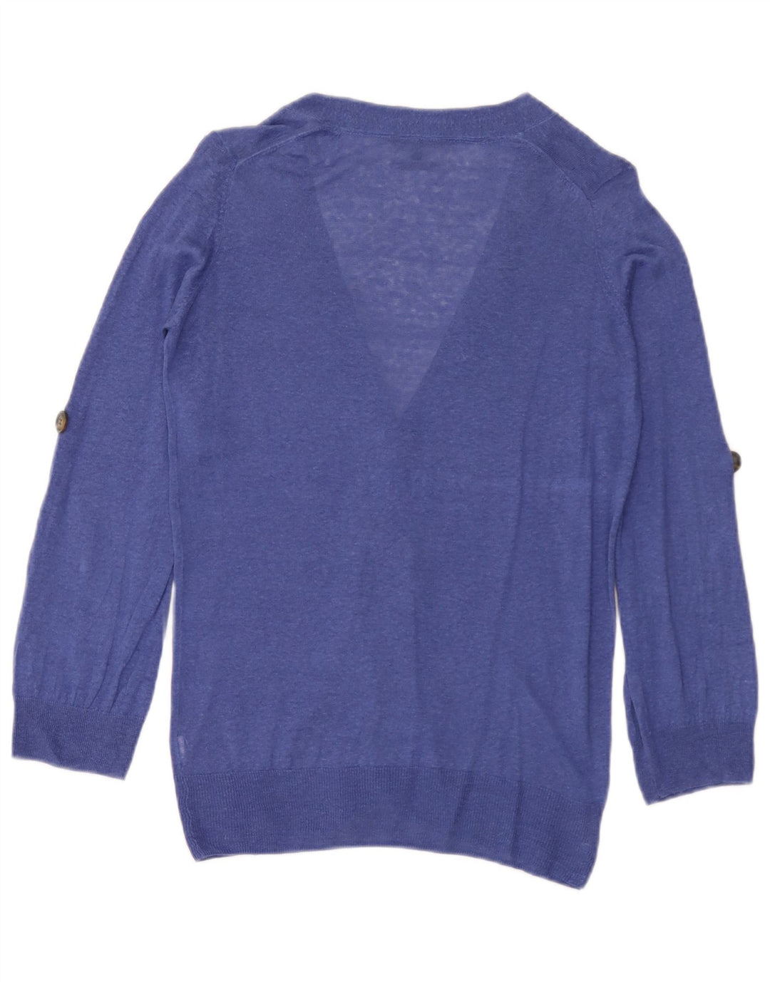 Massimo Dutti Cardigan pour femme en lin bleu moyen UK 12