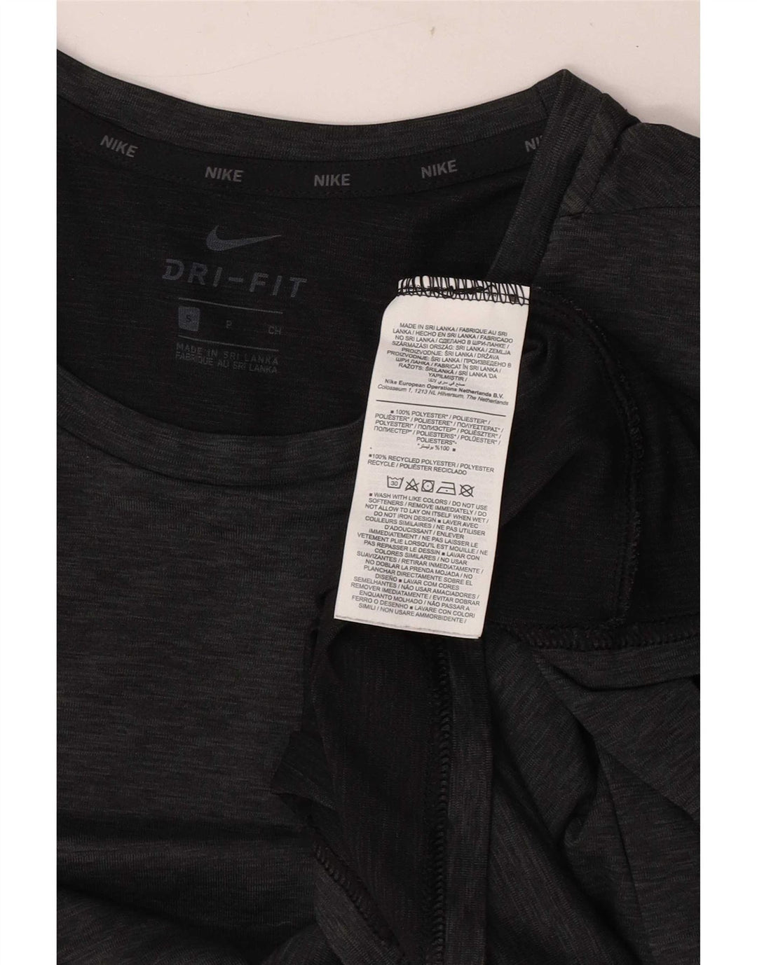 Nike Hommes Dri Fit T-Shirt Haut Petit Gris Polyester