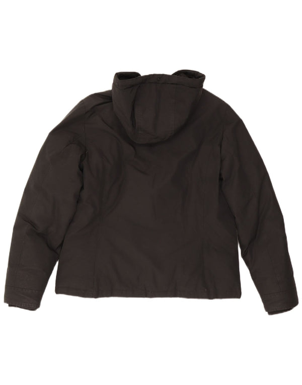 Woolrich Veste matelassée surdimensionnée à capuche pour femme UK 18 XL Noir Coton