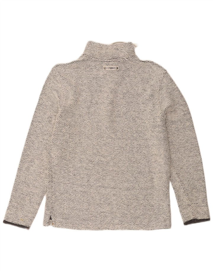 Weird Fish Sweat-shirt à col zippé pour homme Petit gris chiné en coton