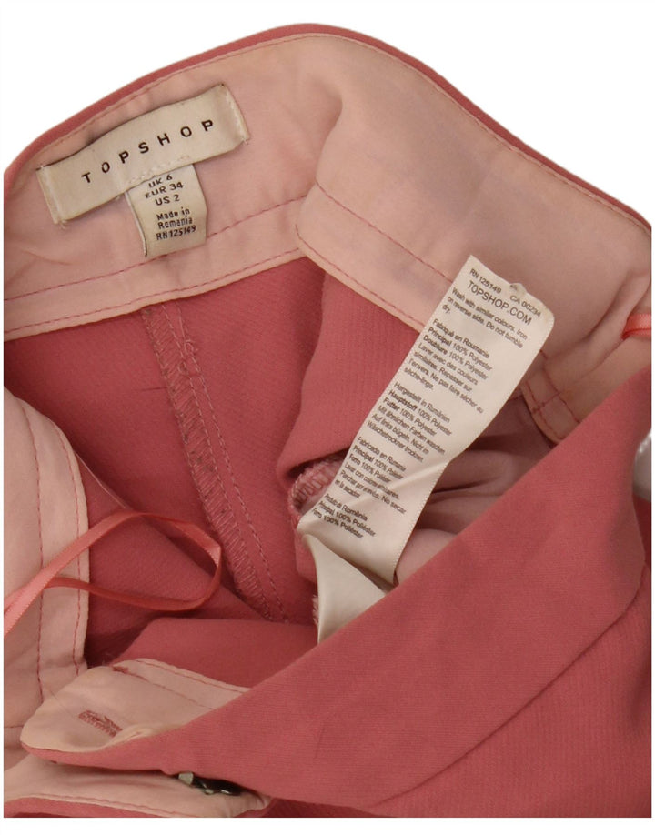 Topshop Pantalon court Bootcut pour femme UK 6 XS W26 L23 Rose Polyester