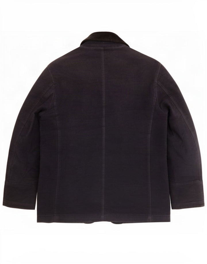 Fay Veste coupe-vent à 3 boutons pour homme UK 40 Large Bleu marine Coton