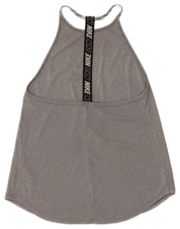 Nike Womens Dri Fit Graphic Débardeur UK 8 Petit Gris Colorblock Polyester