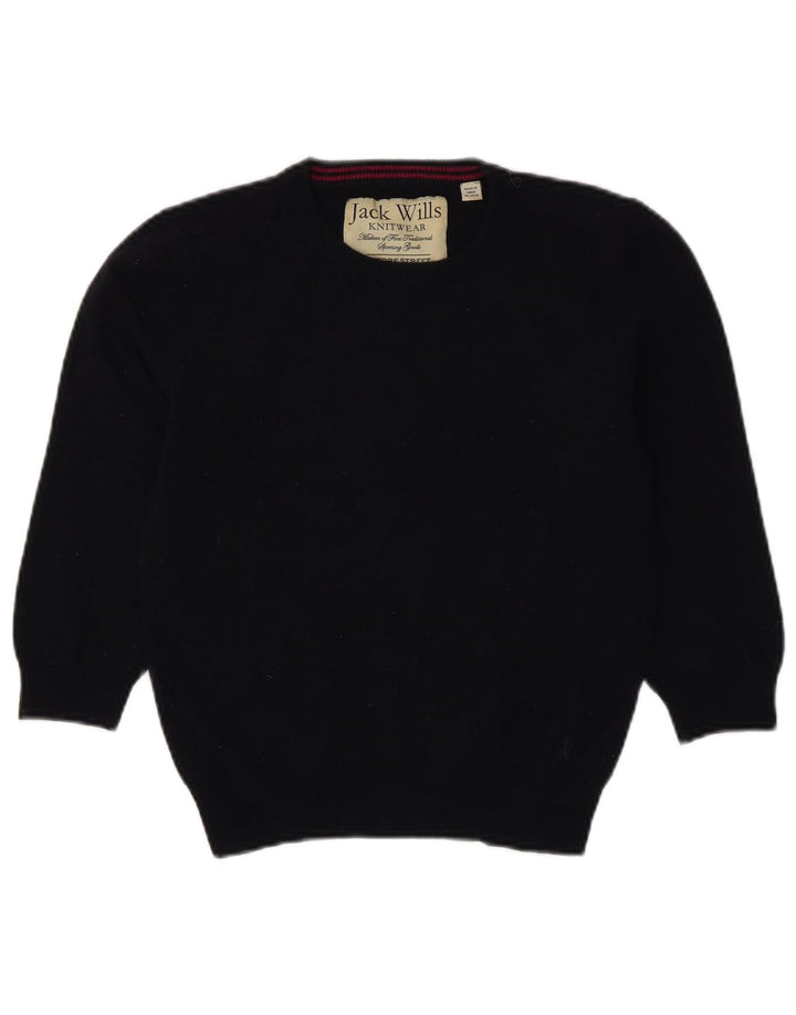 Jack Wills Pull court à col rond pour femme UK 12 Bleu marine moyen