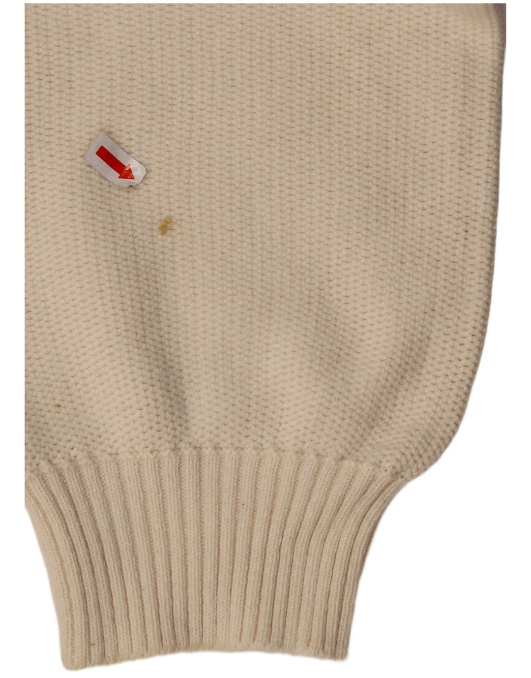 VINTAGE Pull col V homme grand coton beige