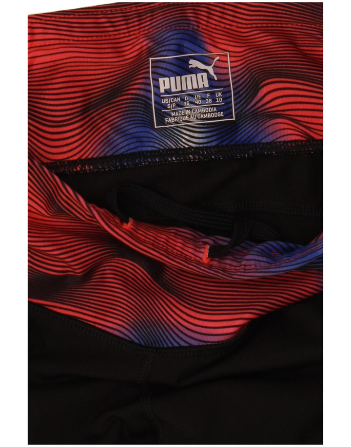 Puma Legging à motif abstrait pour femme UK 10 Small Noir Colourblock