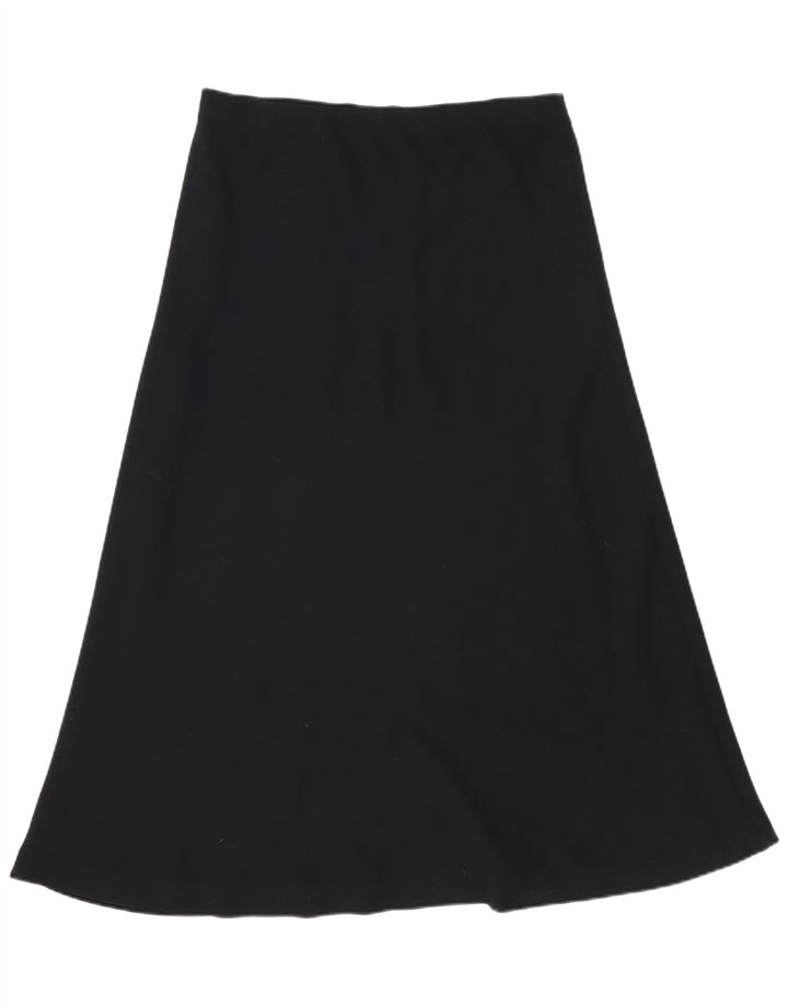 vintage Femme Taille Haute A-Line Jupe W34 Grand Noir