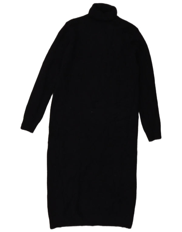 Zara Robe pull à manches longues et col roulé pour femme UK 14 Acrylique noir moyen