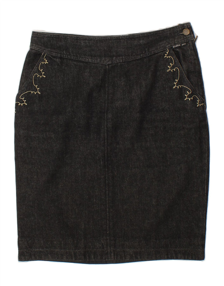 KENZO Womens Denim Skirt IT 42 Medium W32 Black Cotton Vintage Kenzo and Second-Hand Kenzo from Messina Hembry 