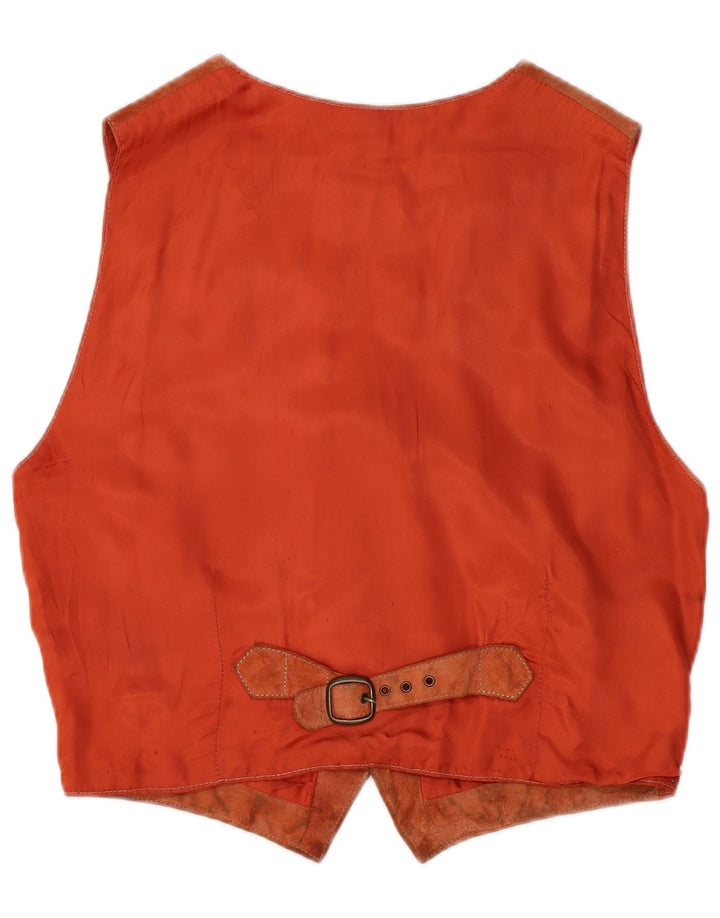 gilet en daim vintage pour homme petit cuir marron