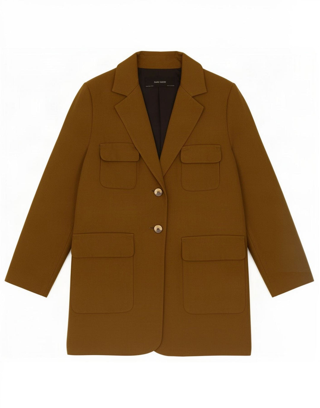 Zara Manteau Femme UK 14 Coton Kaki Moyen