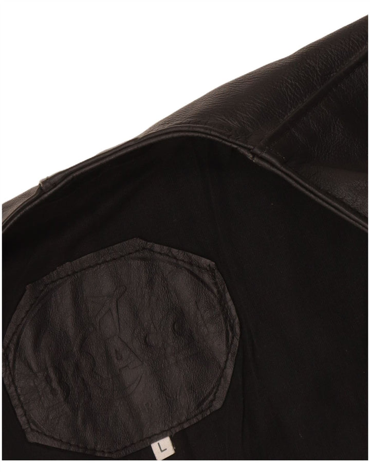 Gilet en cuir pour homme grand noir