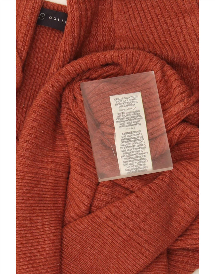 Marks & Spencer Pull col en V pour femme UK 12 Acrylique orange moyen