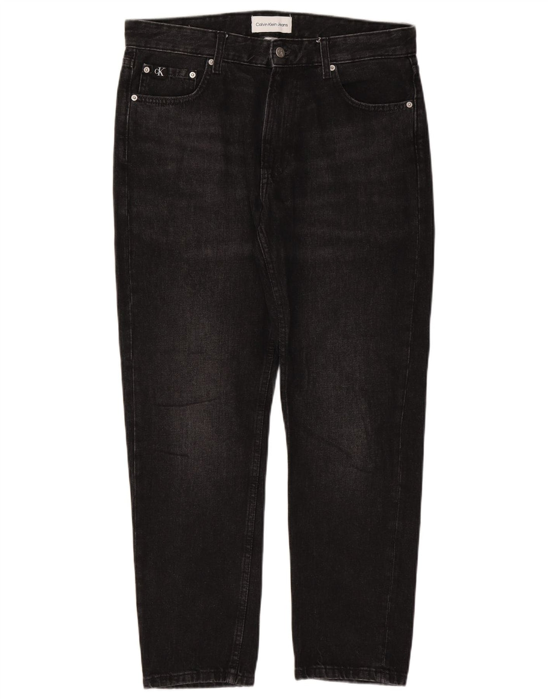 CALVIN KLEIN Jean Slim Homme W32 L27 Noir Coton