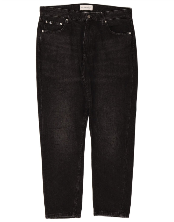 CALVIN KLEIN Jean Slim Homme W32 L27 Noir Coton