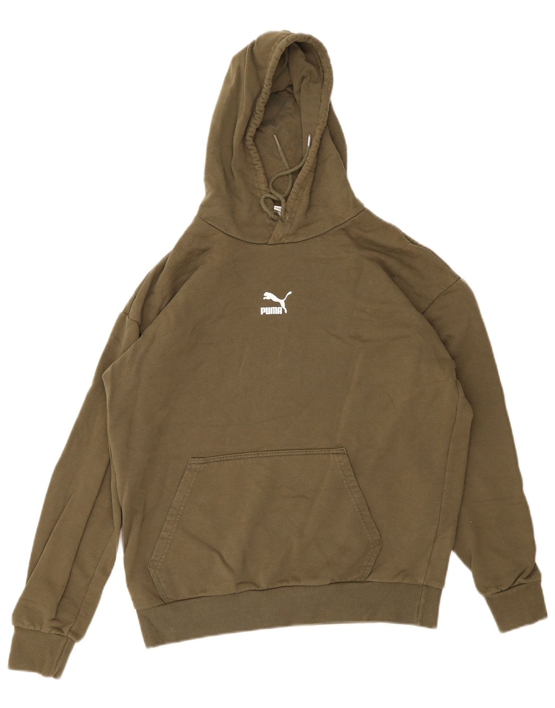 Puma Pull à capuche pour homme Petit Kaki Coton