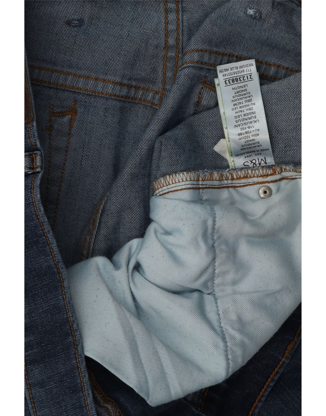 Marks & Spencer Jean droit homme W40 L29 bleu coton