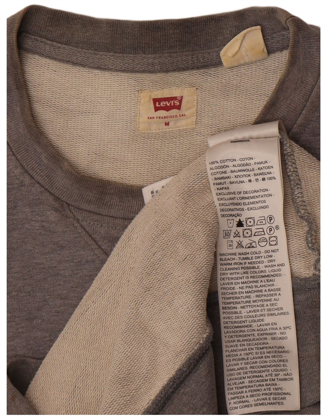 Levi's Sweatshirt Jumper Homme Gris Moyen Coton