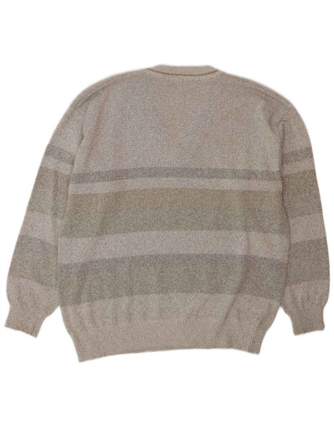 BREIDHOF Pull col V pour Homme Grand Gris Géométrique en Coton