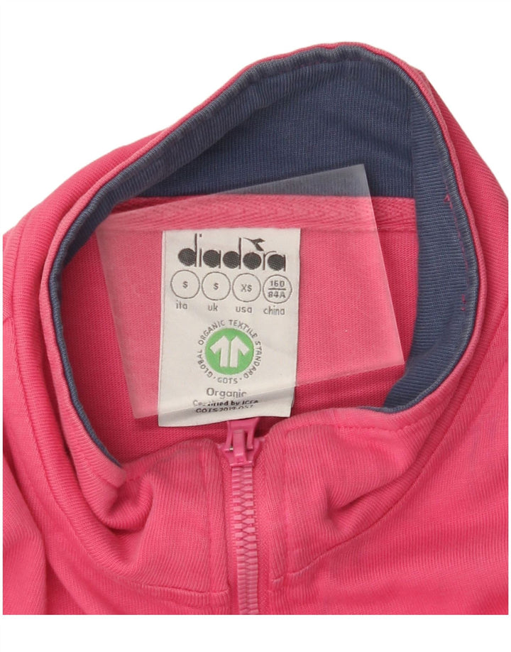 DIADORA Veste de survêtement graphique pour femme UK 10 Small Rose Colourblock
